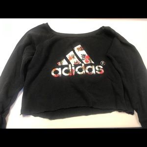Adidas floral crop sweatshirt